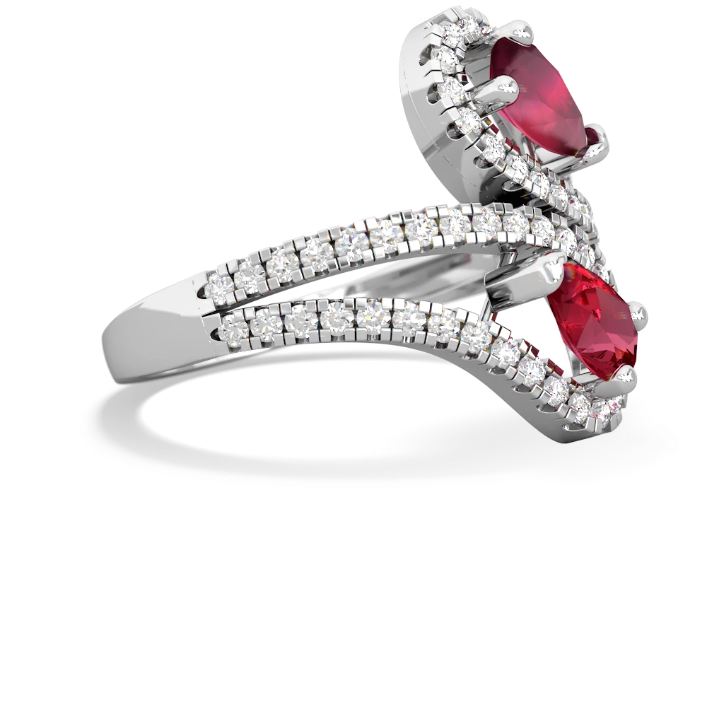 Ruby Diamond Dazzler 14K White Gold ring R3000