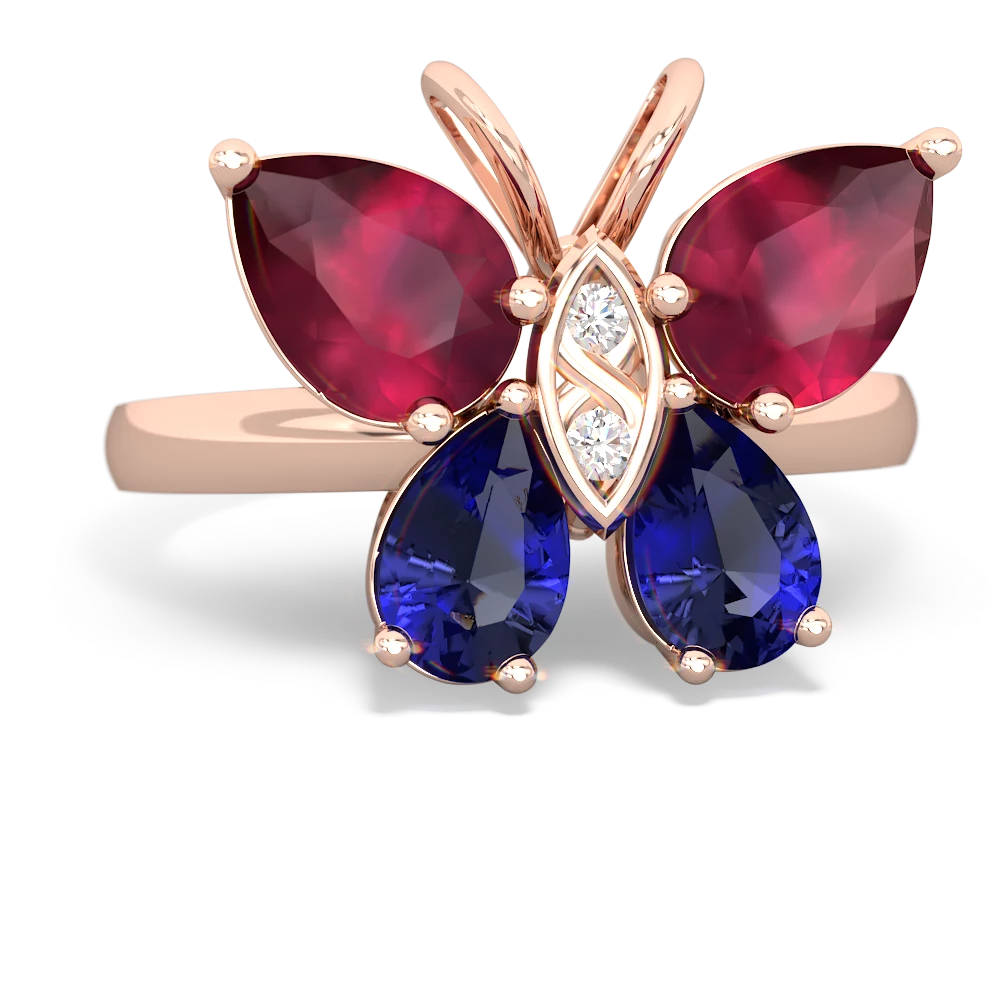 Ruby Butterfly 14K Rose Gold ring R2215