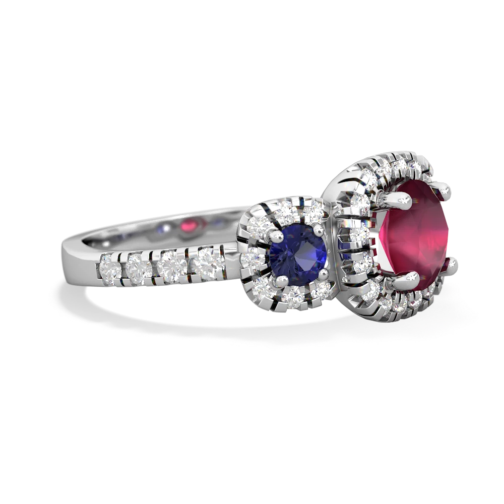 Ruby Regal Halo 14K White Gold ring R5350