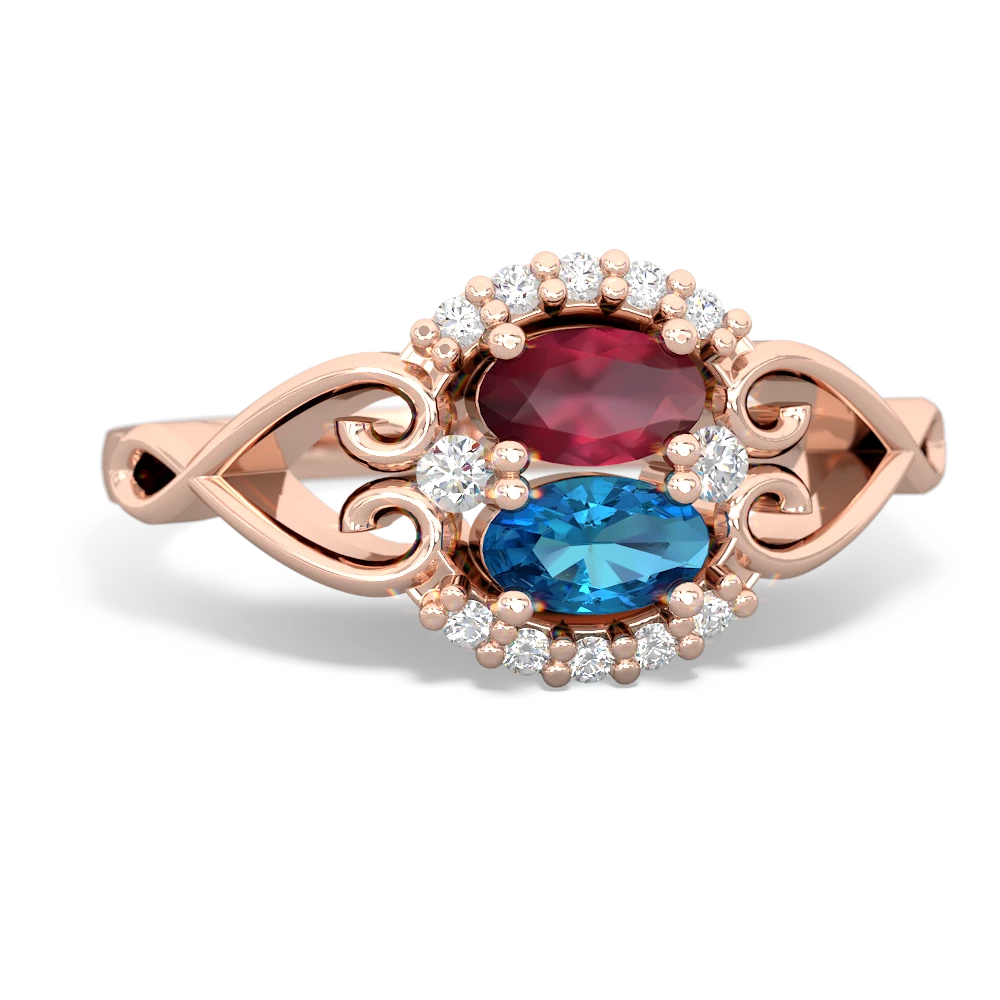 Ruby Love Nest 14K Rose Gold ring R5860