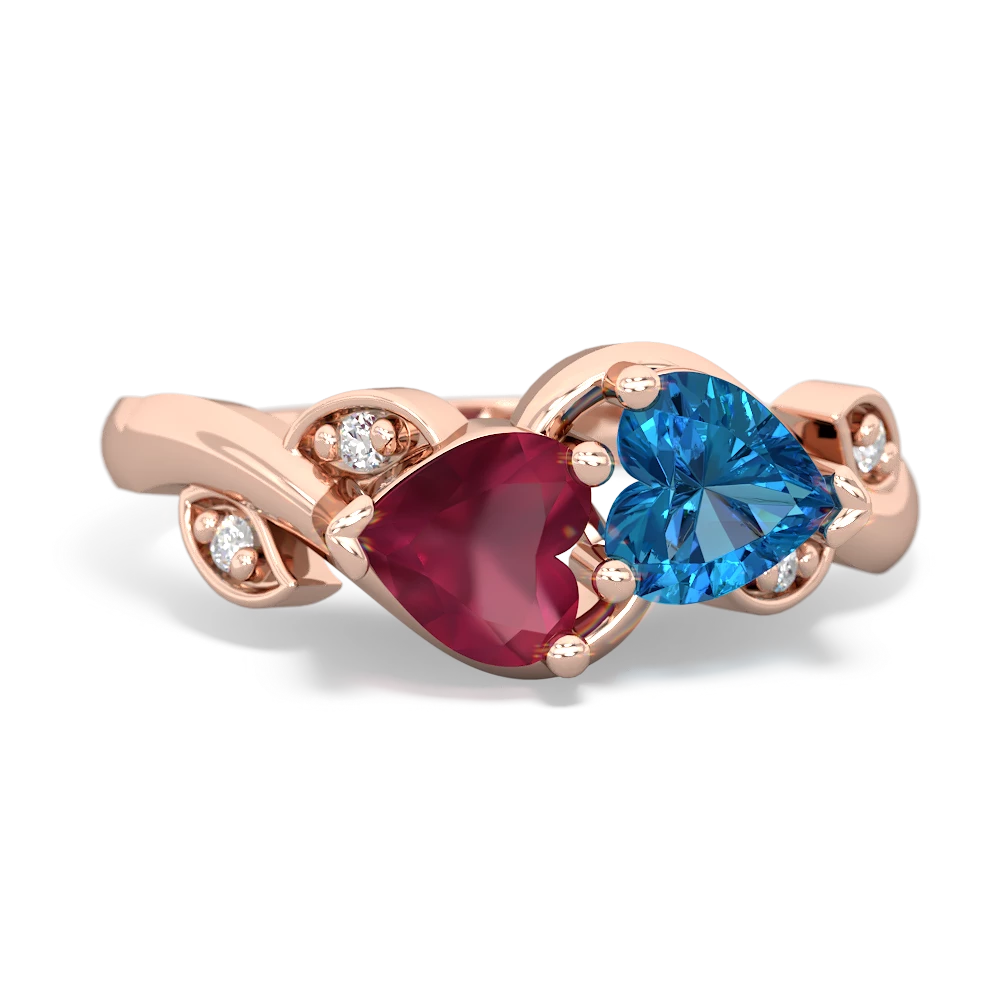 Ruby Floral Elegance 14K Rose Gold ring R5790