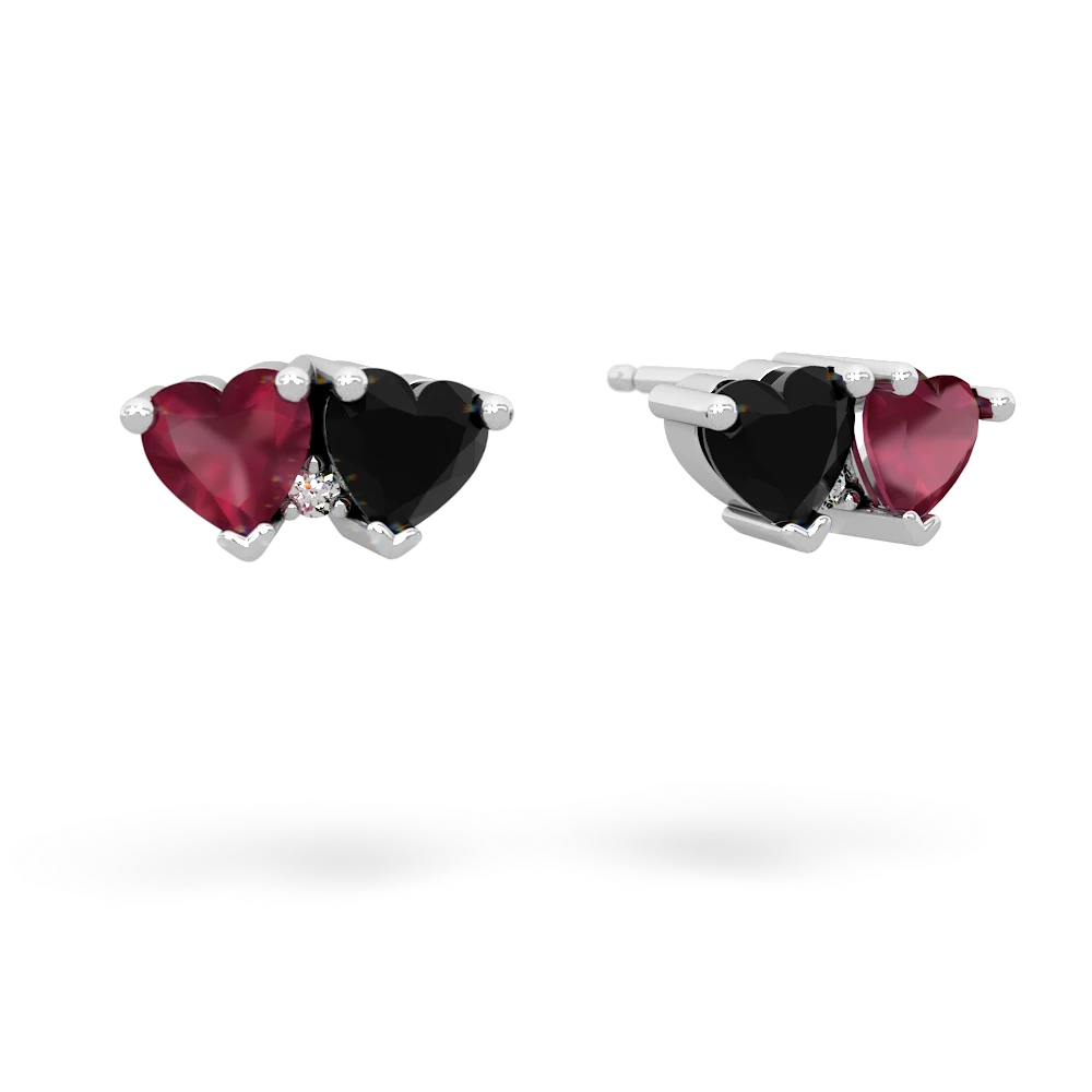 Ruby Sweethearts 14K White Gold earrings E5260