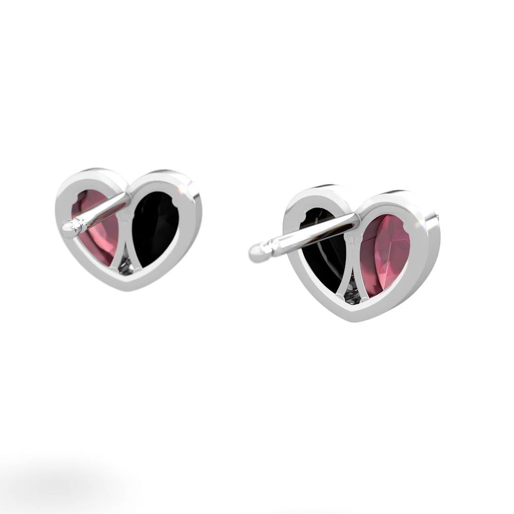 Ruby 'Our Heart' 14K White Gold earrings E5072