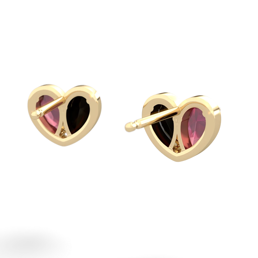 Ruby 'Our Heart' 14K Yellow Gold earrings E5072