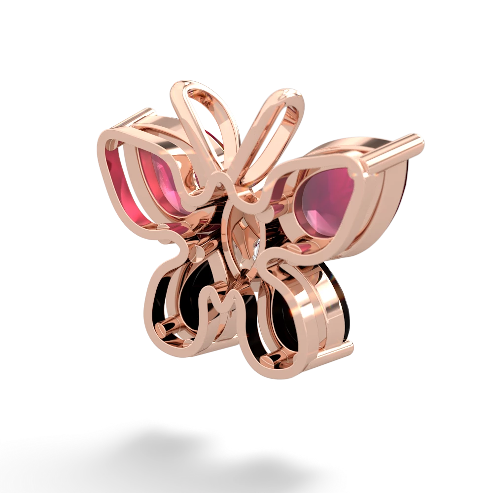 Ruby Butterfly 14K Rose Gold pendant P2215