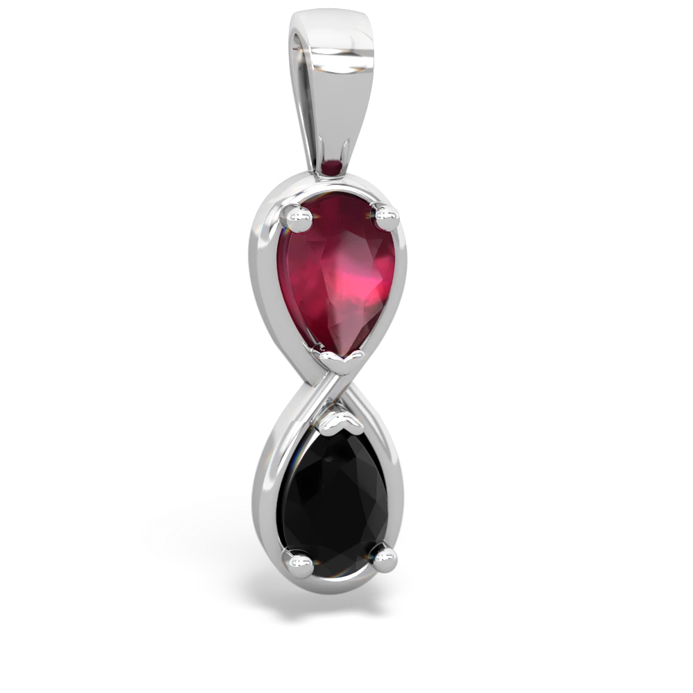 Ruby Infinity 14K White Gold pendant P5050