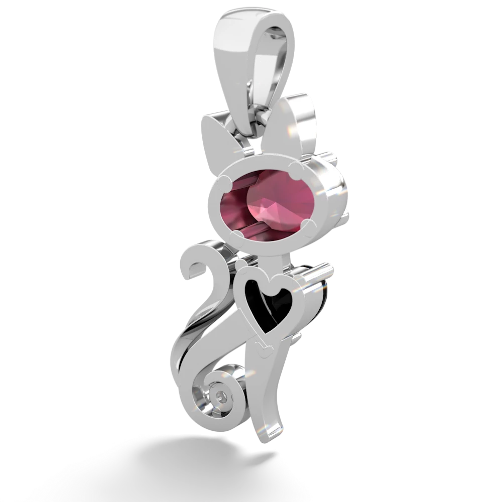 Ruby Kitten 14K White Gold pendant P5780