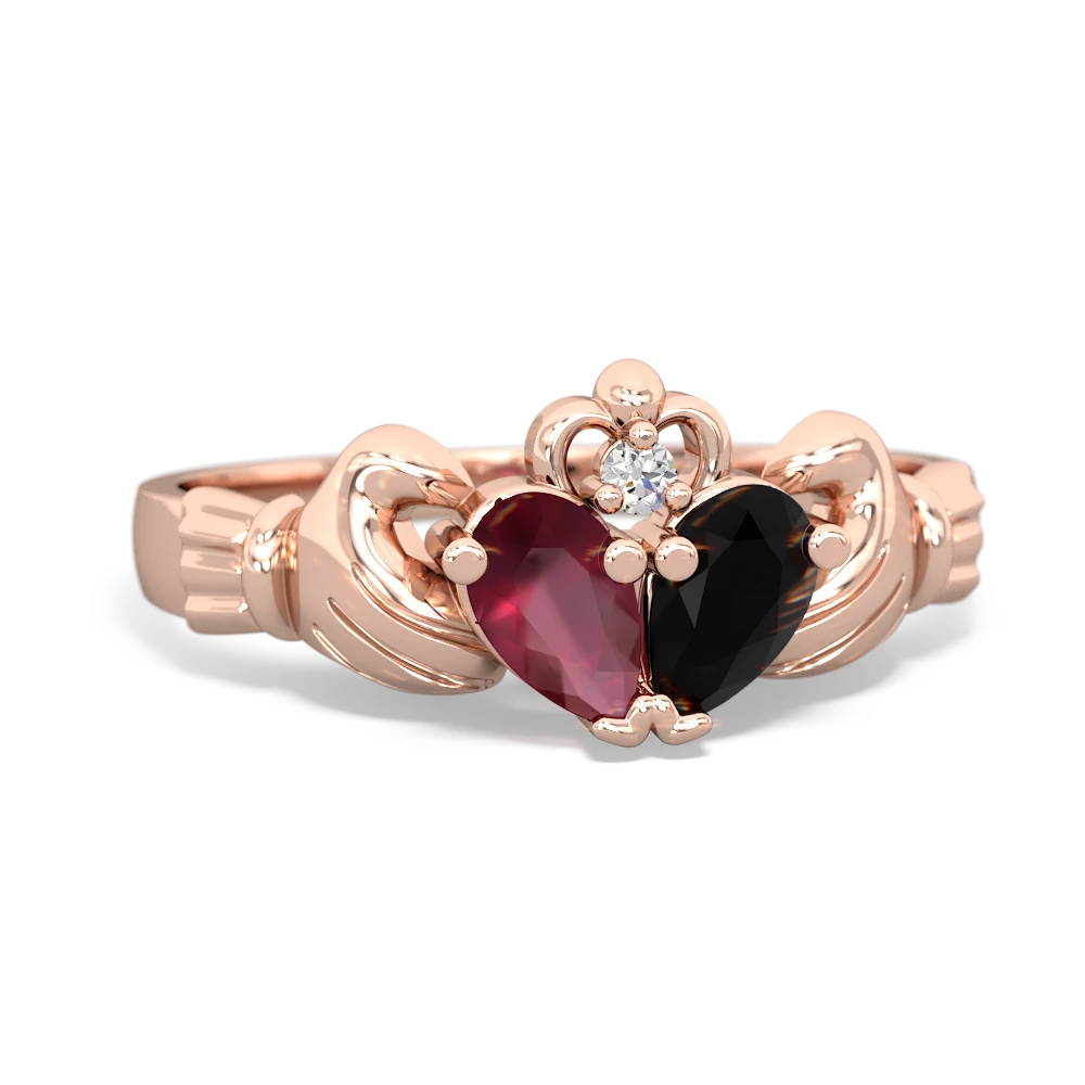 Ruby 'Our Heart' Claddagh 14K Rose Gold ring R2388