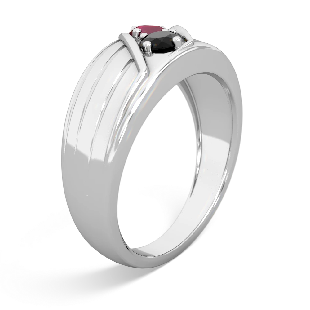 Ruby Men's Streamline 14K White Gold ring R0460