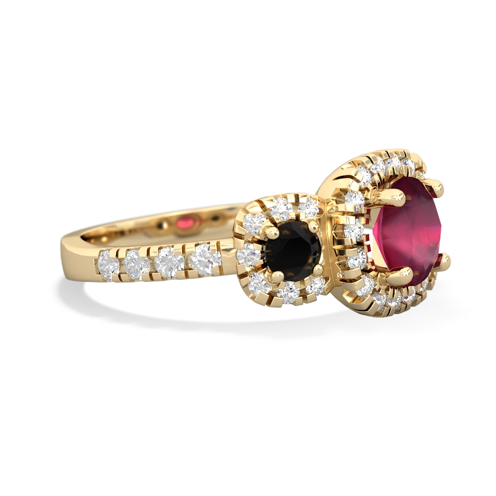 Ruby Regal Halo 14K Yellow Gold ring R5350