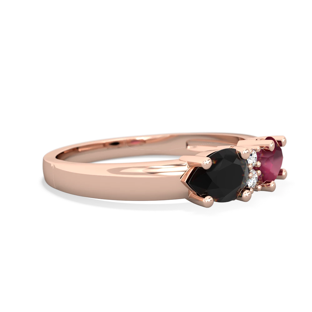 Ruby Pear Bowtie 14K Rose Gold ring R0865