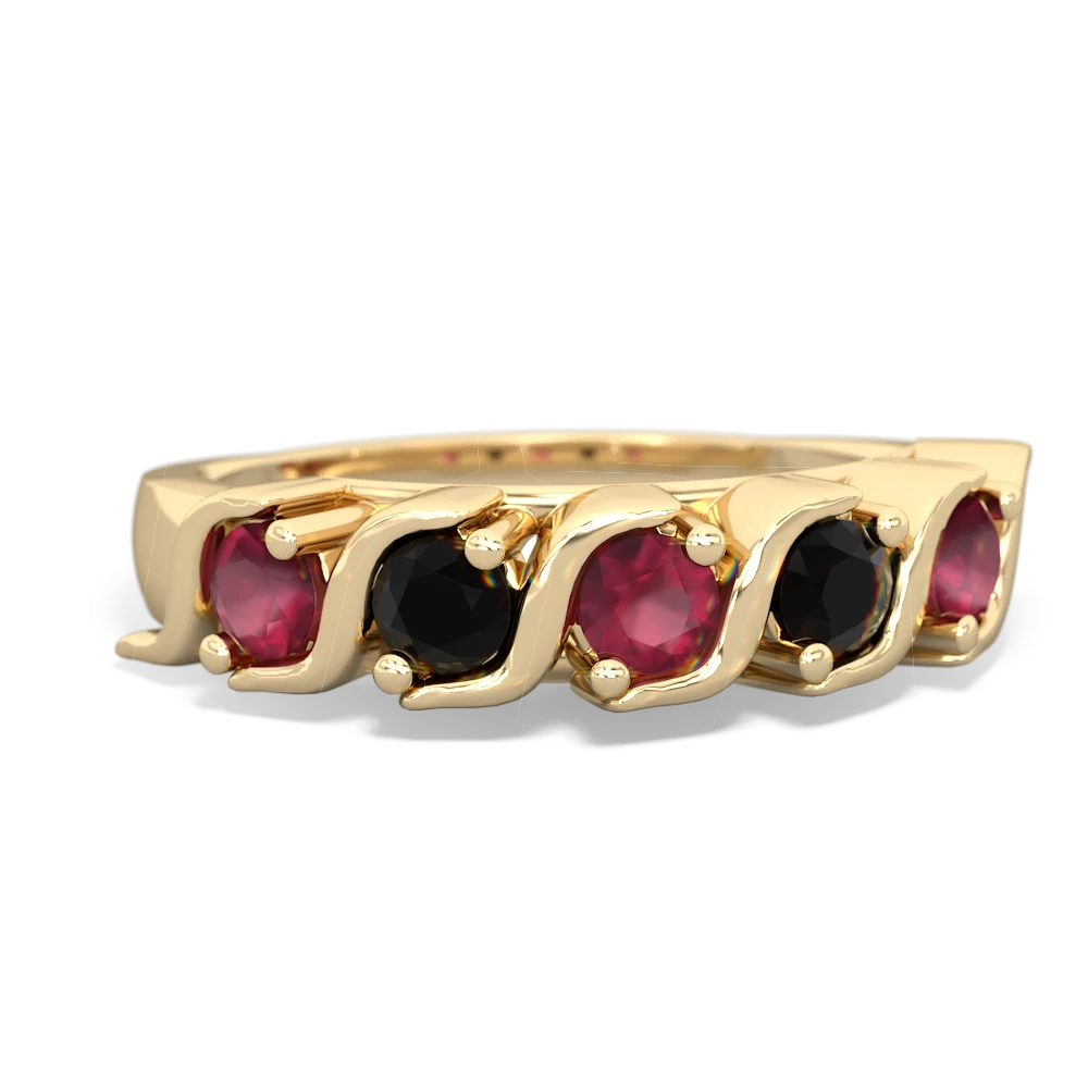 Ruby Anniversary Band 14K Yellow Gold ring R2089