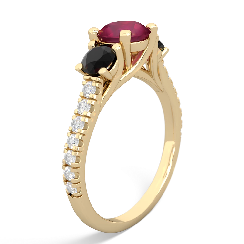 Ruby Pave Trellis 14K Yellow Gold ring R5500