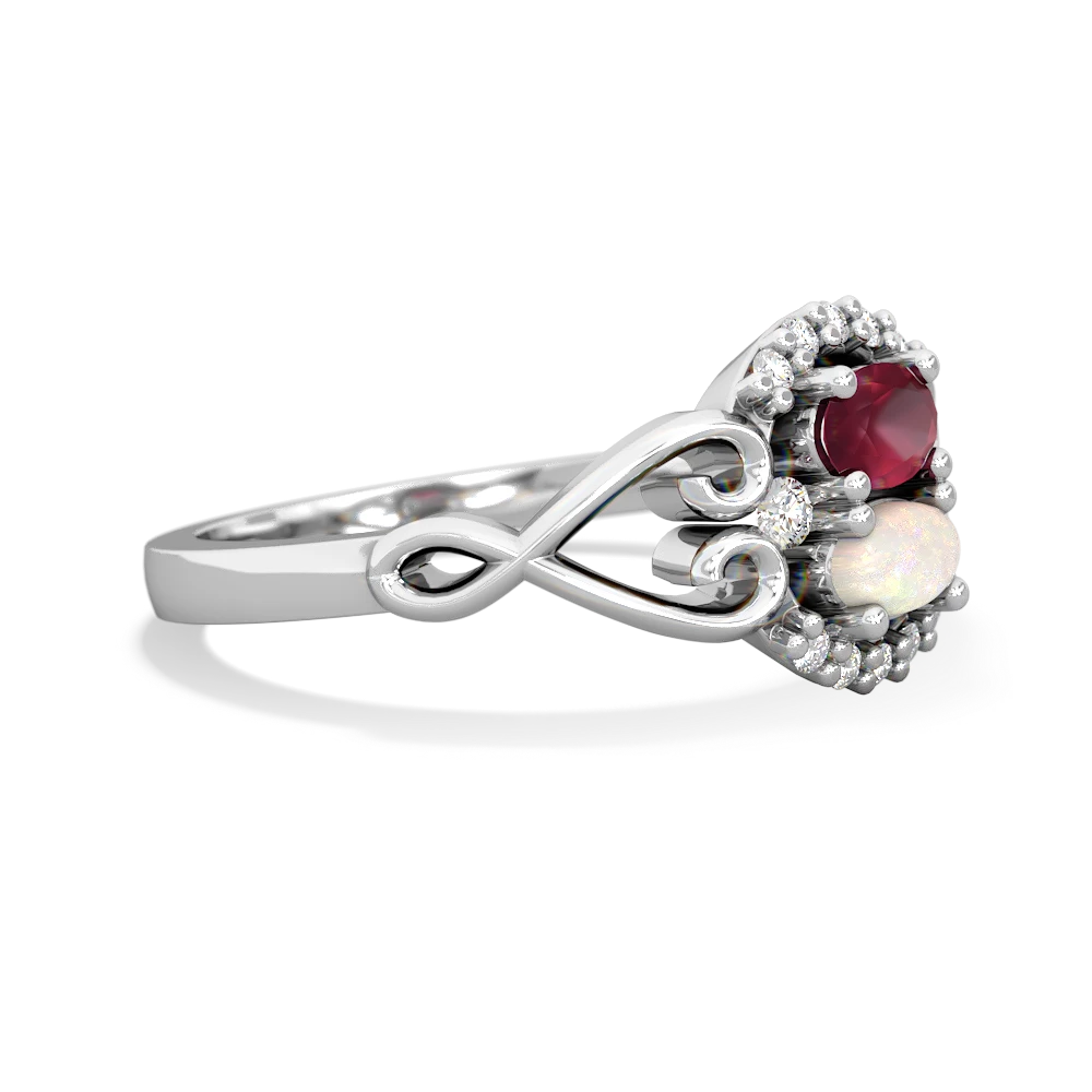 Ruby Love Nest 14K White Gold ring R5860