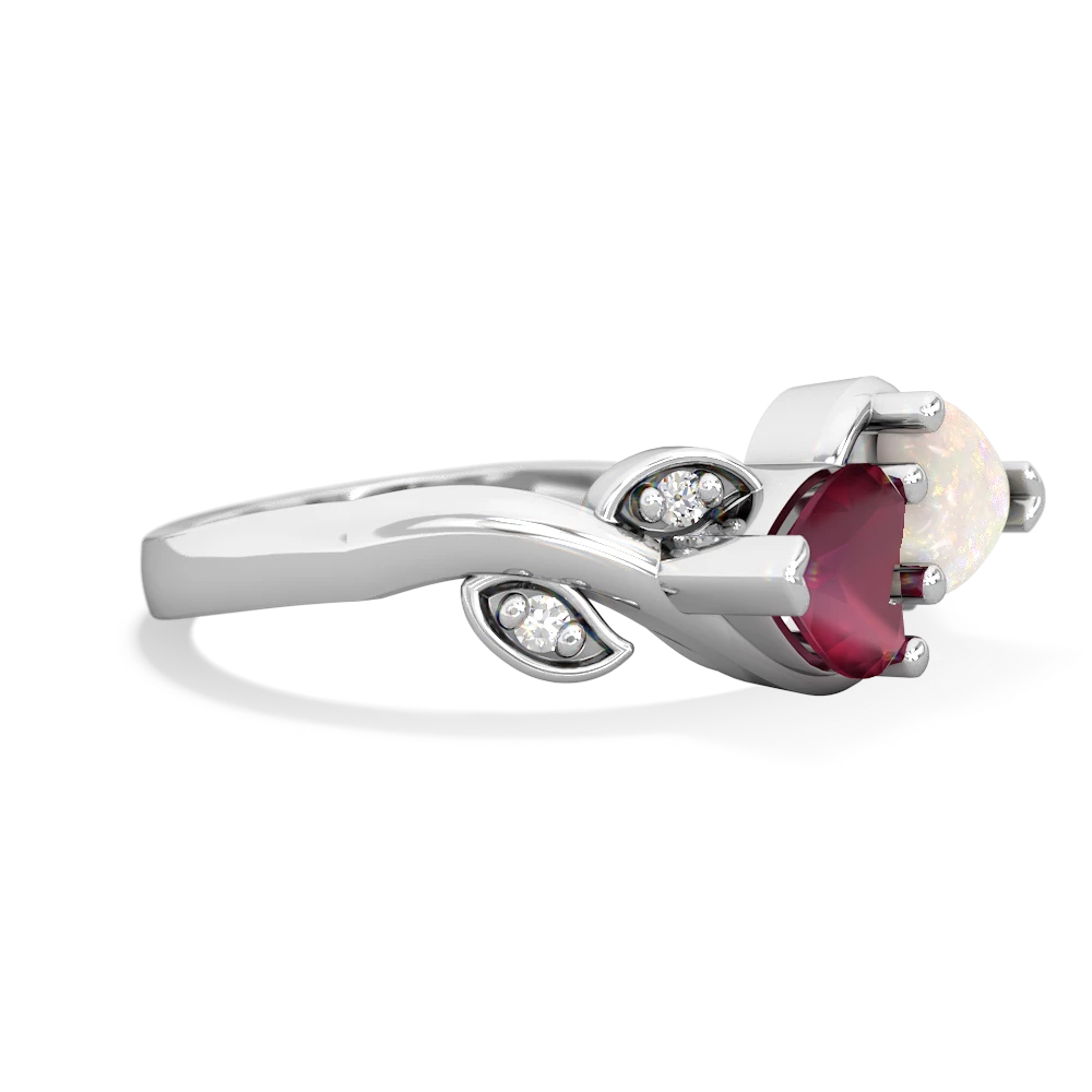 Ruby Floral Elegance 14K White Gold ring R5790