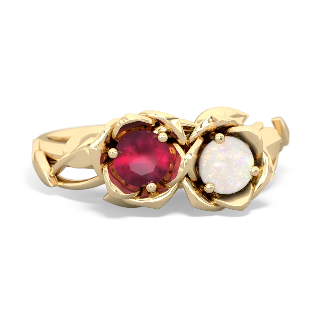 Ruby Rose Garden 14K Yellow Gold ring R5510