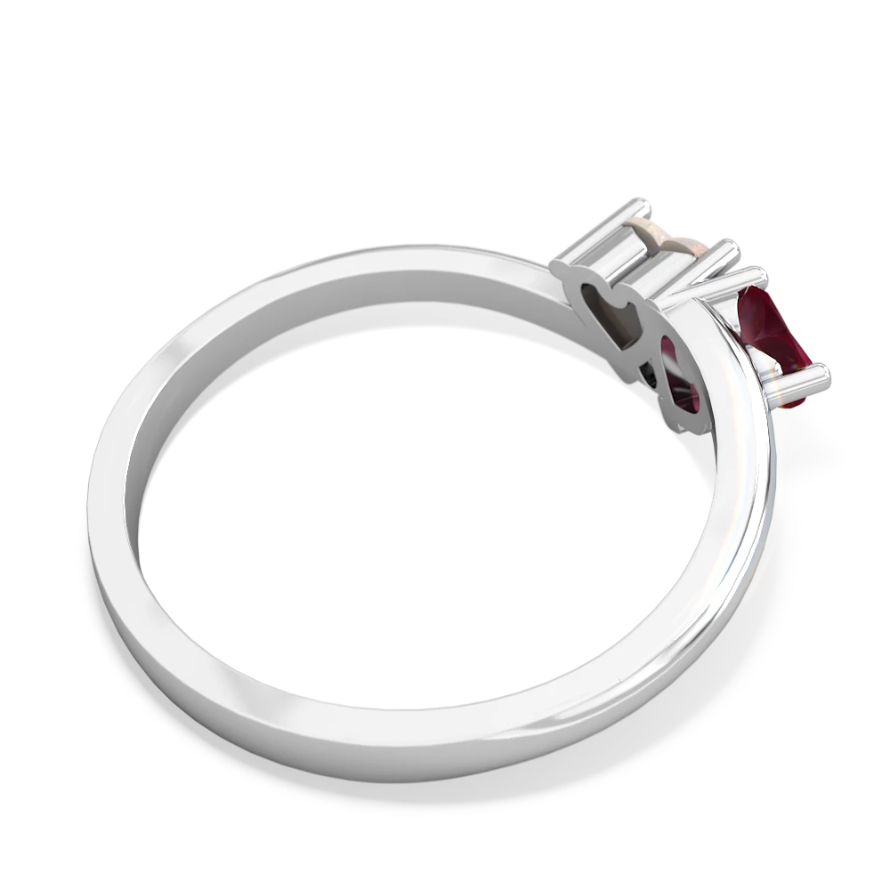 Ruby Sweethearts 14K White Gold ring R5260