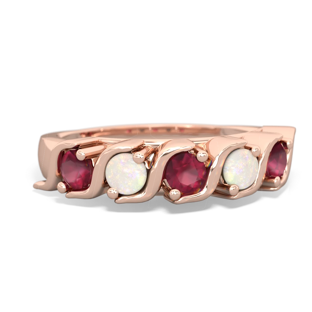 Ruby Anniversary Band 14K Rose Gold ring R2089