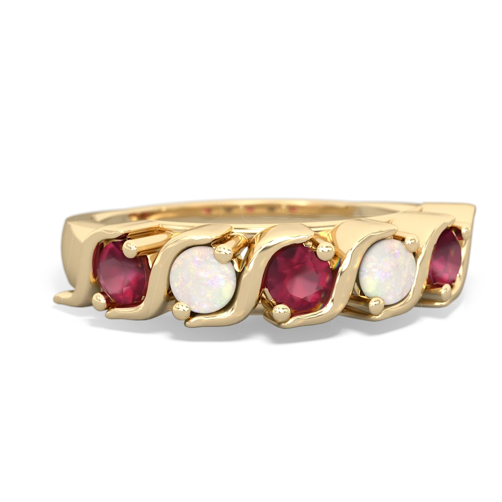 Ruby Anniversary Band 14K Yellow Gold ring R2089