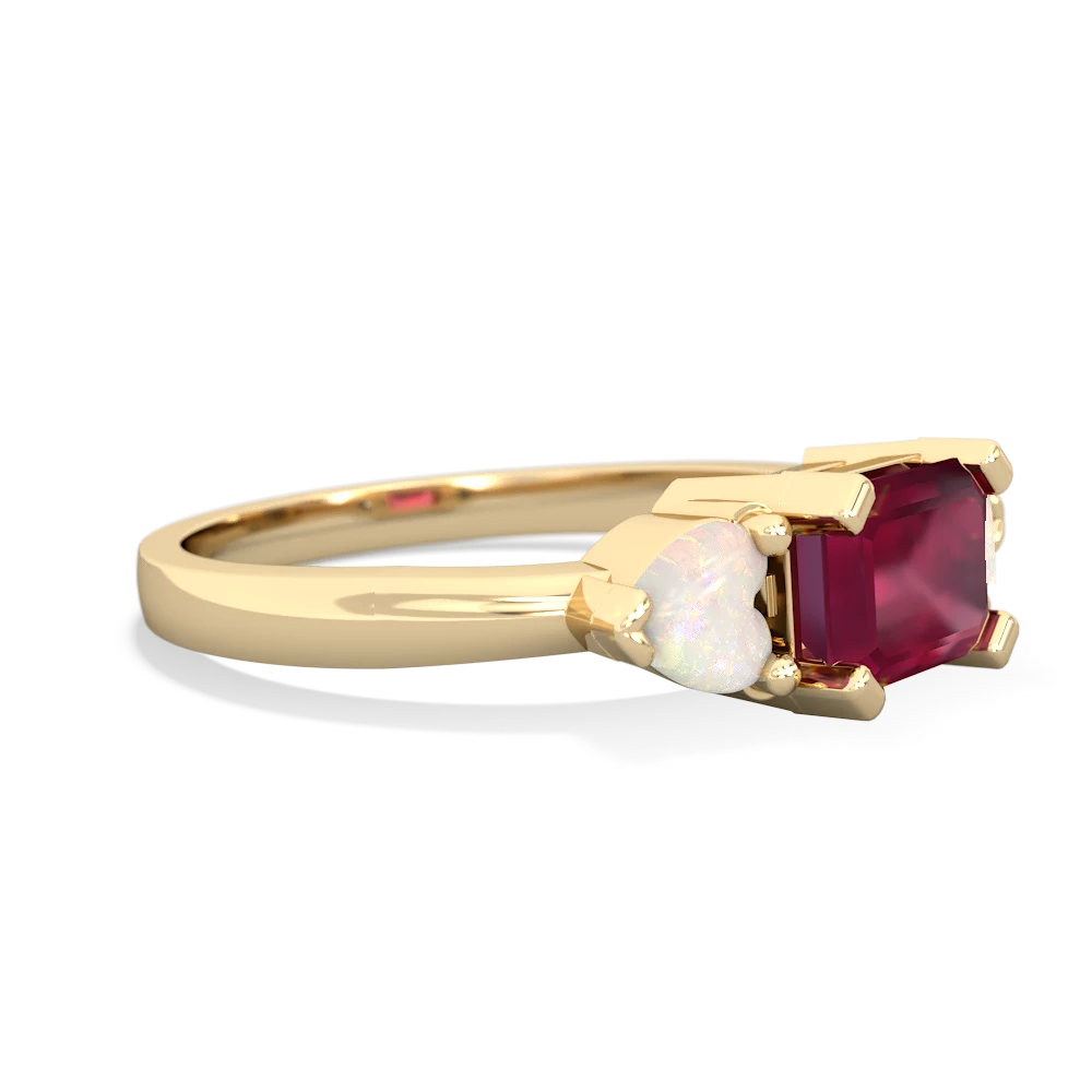 Ruby Three Stone 14K Yellow Gold ring R5235