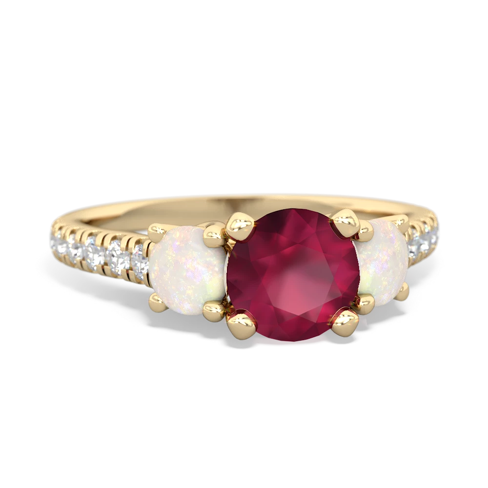 Ruby Pave Trellis 14K Yellow Gold ring R5500