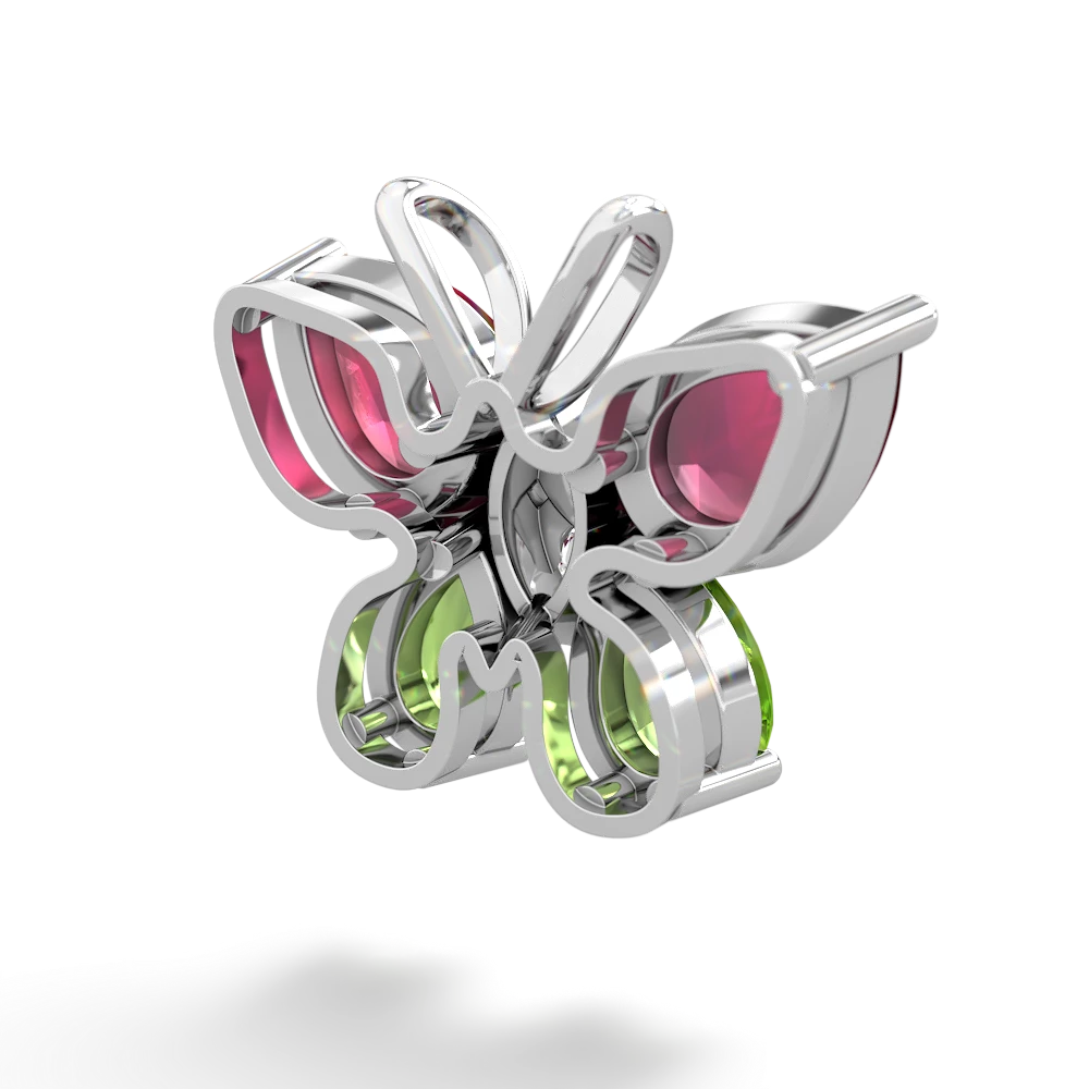 Ruby Butterfly 14K White Gold pendant P2215