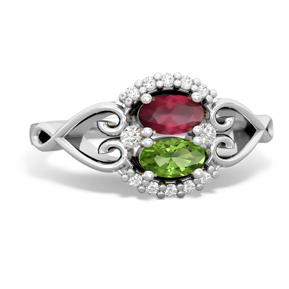 Ruby Love Nest 14K White Gold ring R5860