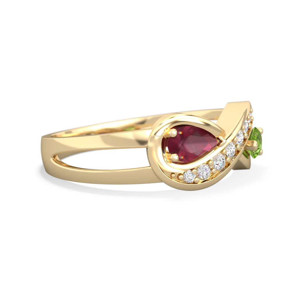 Ruby Diamond Infinity 14K Yellow Gold ring R5390