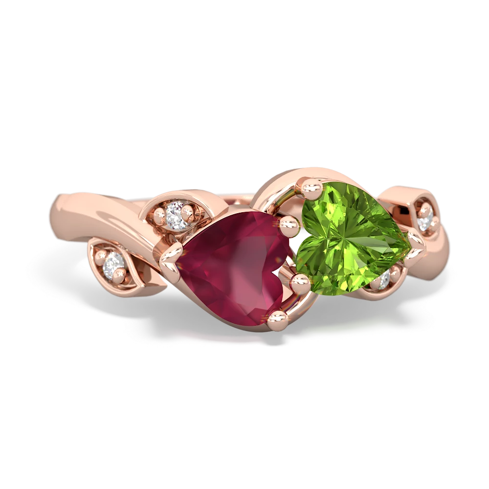 Ruby Floral Elegance 14K Rose Gold ring R5790