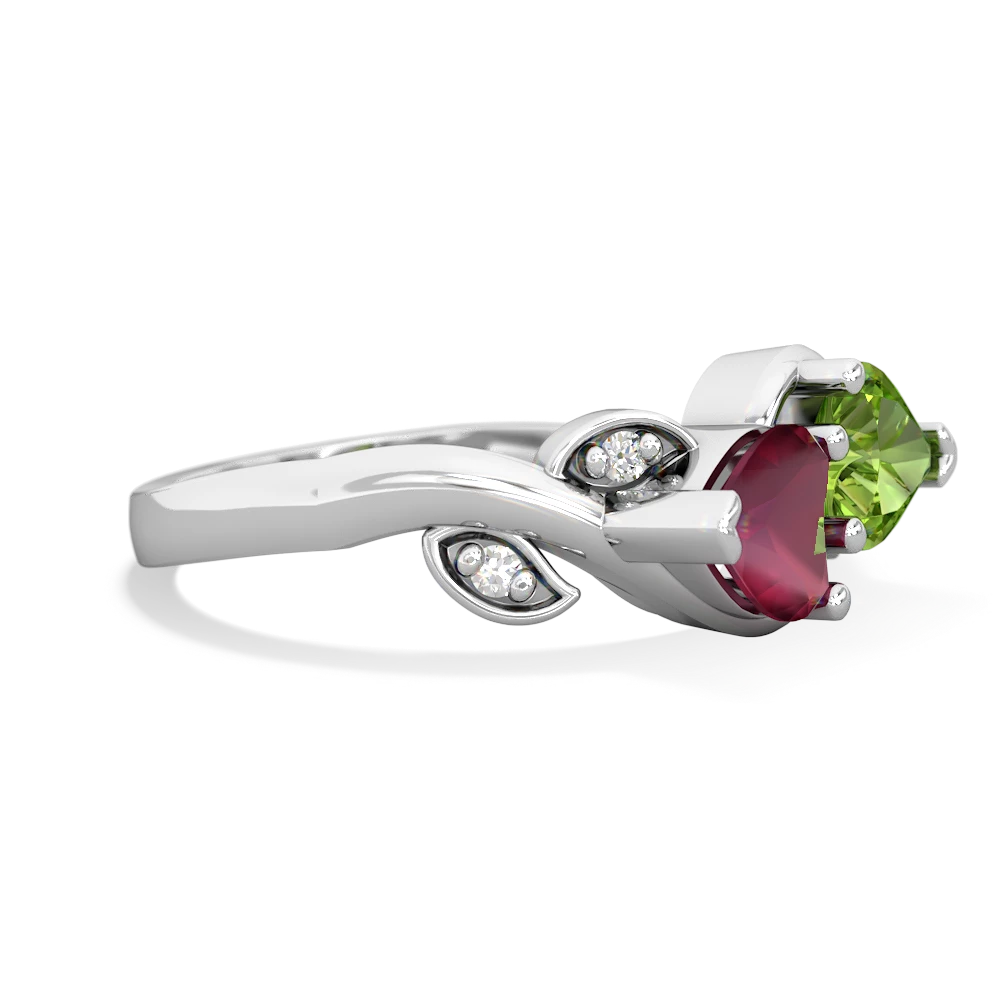 Ruby Floral Elegance 14K White Gold ring R5790