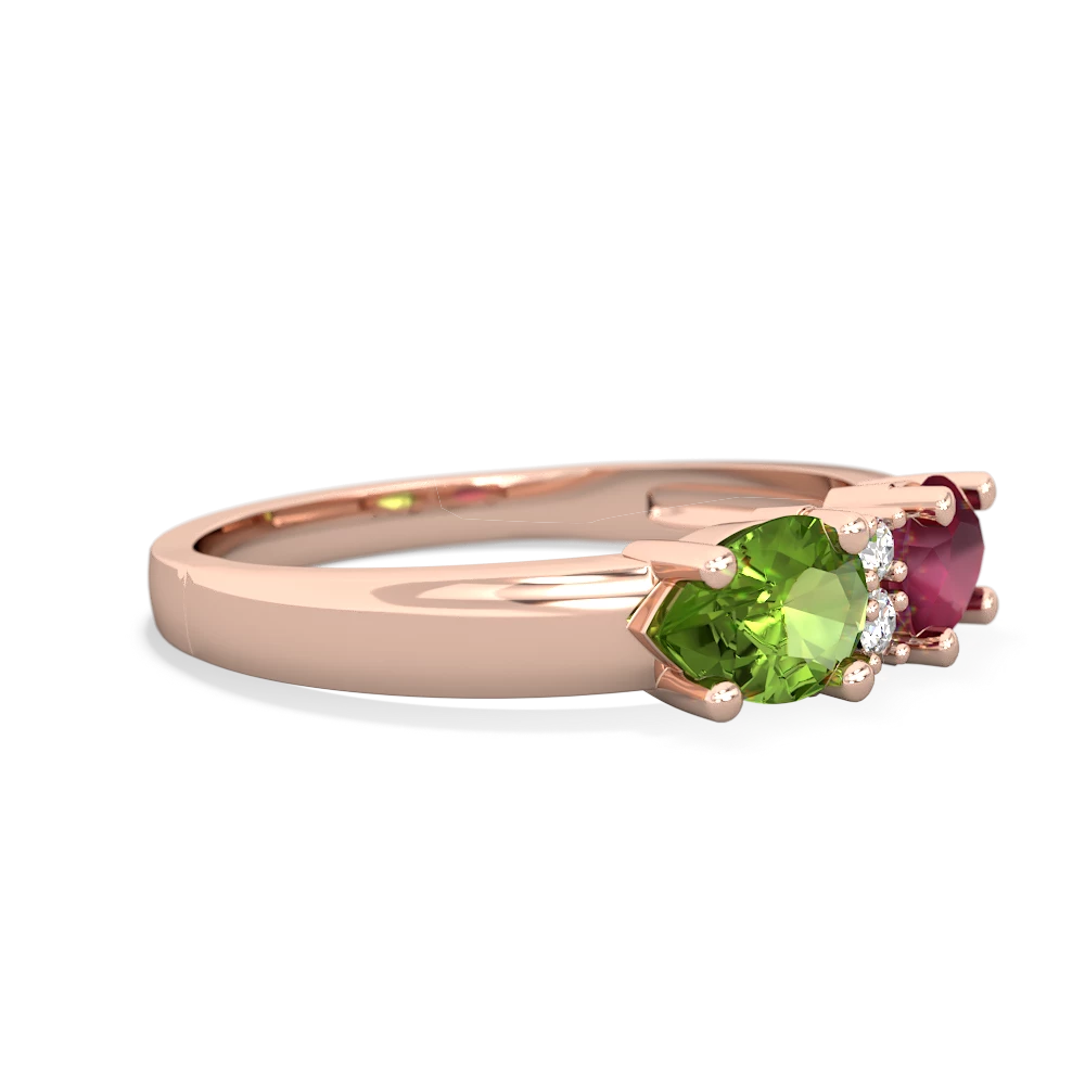 Ruby Pear Bowtie 14K Rose Gold ring R0865