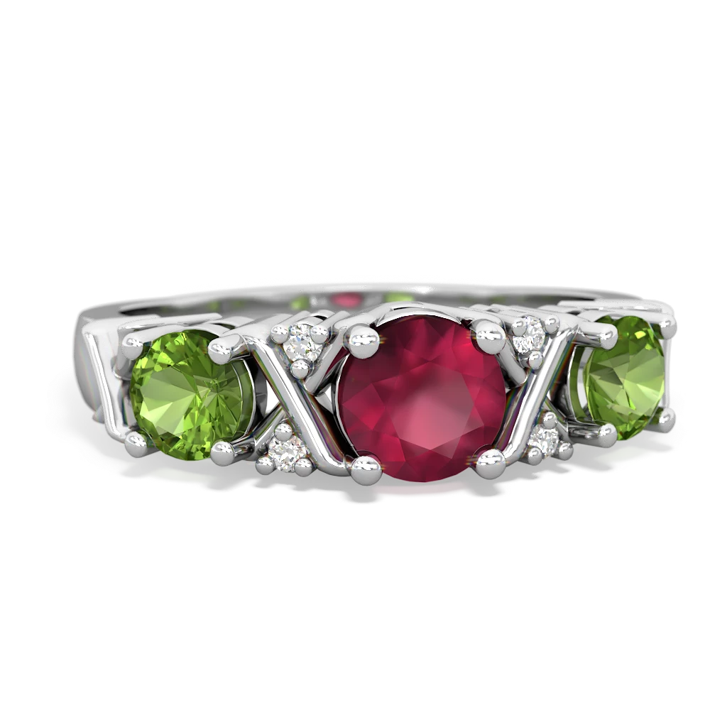 Ruby sale peridot ring