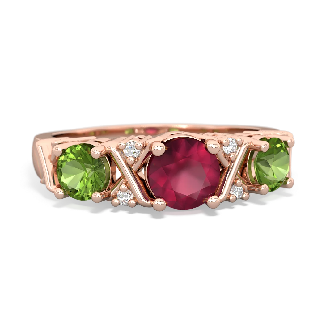 Ruby Hugs And Kisses 14K Rose Gold ring R5016