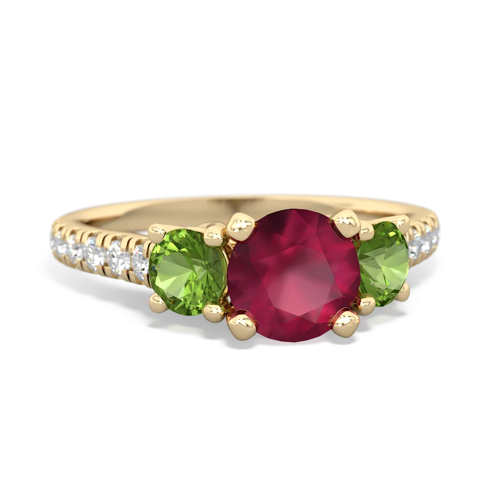 Ruby Pave Trellis 14K Yellow Gold ring R5500