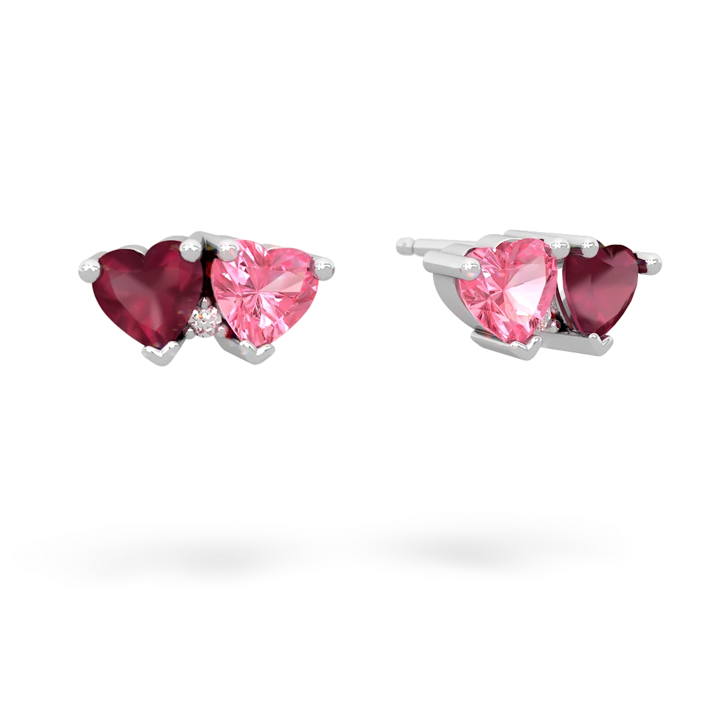 Ruby Sweethearts 14K White Gold earrings E5260