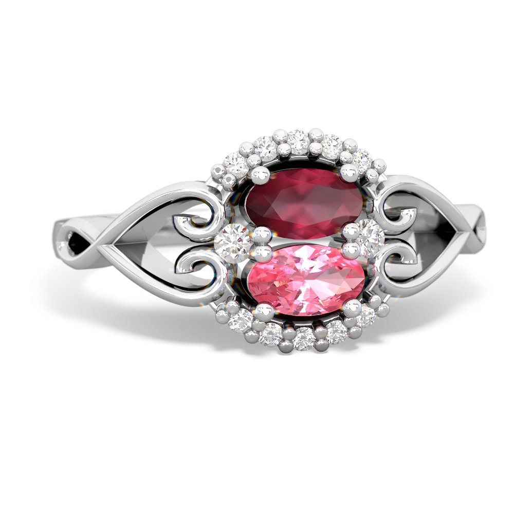 Ruby Love Nest 14K White Gold ring R5860