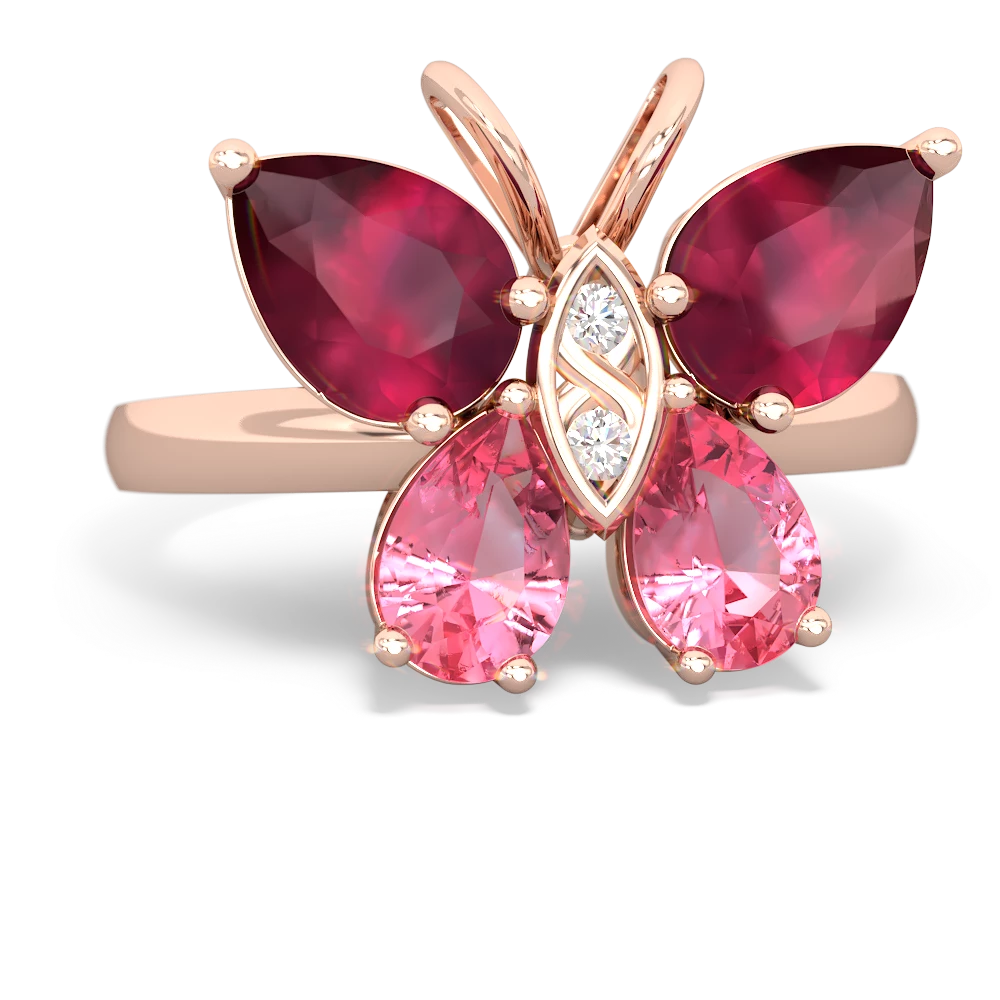 Ruby Butterfly 14K Rose Gold ring R2215