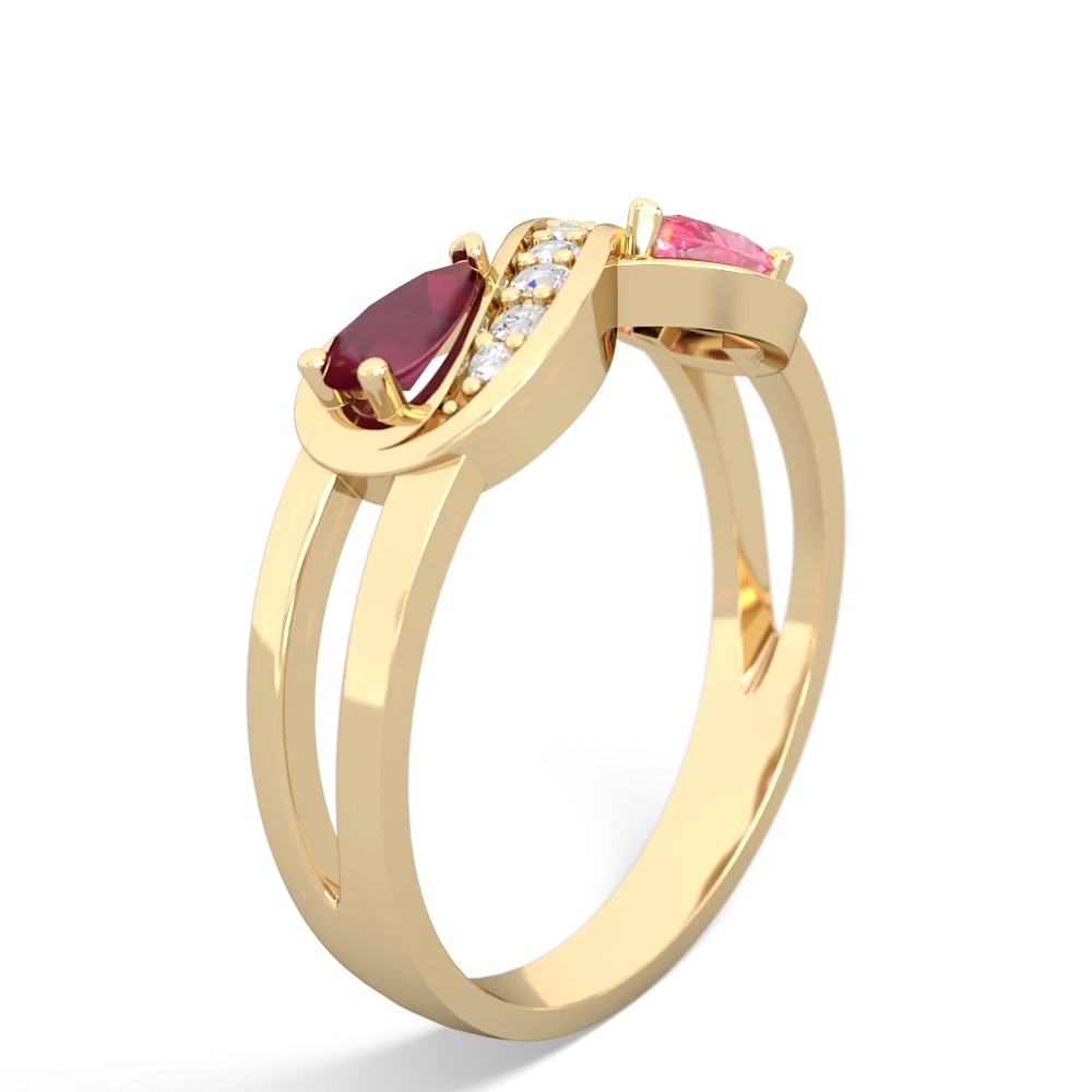 Ruby Diamond Infinity 14K Yellow Gold ring R5390