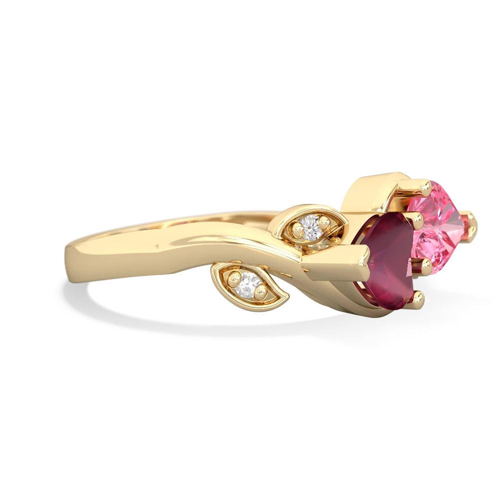 Ruby Floral Elegance 14K Yellow Gold ring R5790