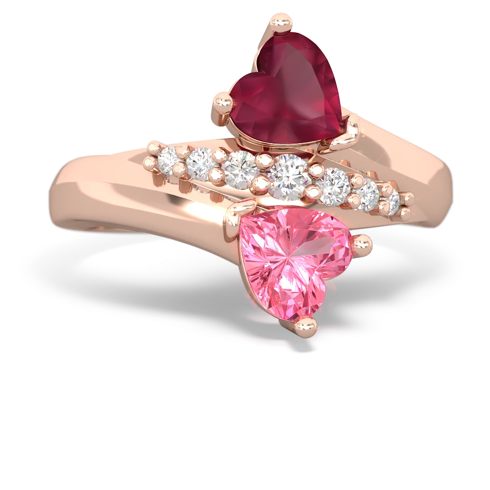 Ruby Heart To Heart 14K Rose Gold ring R2064