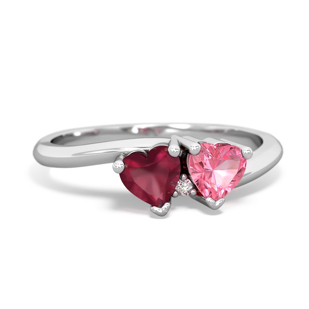 Ruby Sweethearts 14K White Gold ring R5260