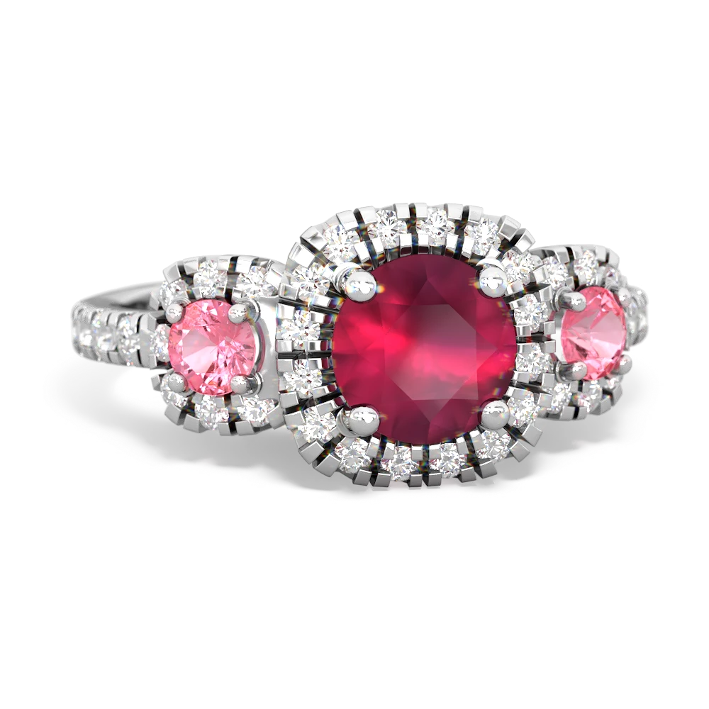 Ruby Regal Halo 14K White Gold ring R5350