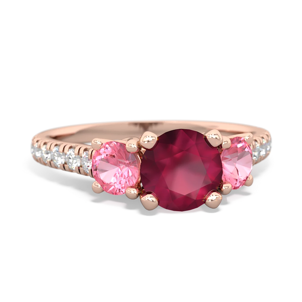 Ruby Pave Trellis 14K Rose Gold ring R5500