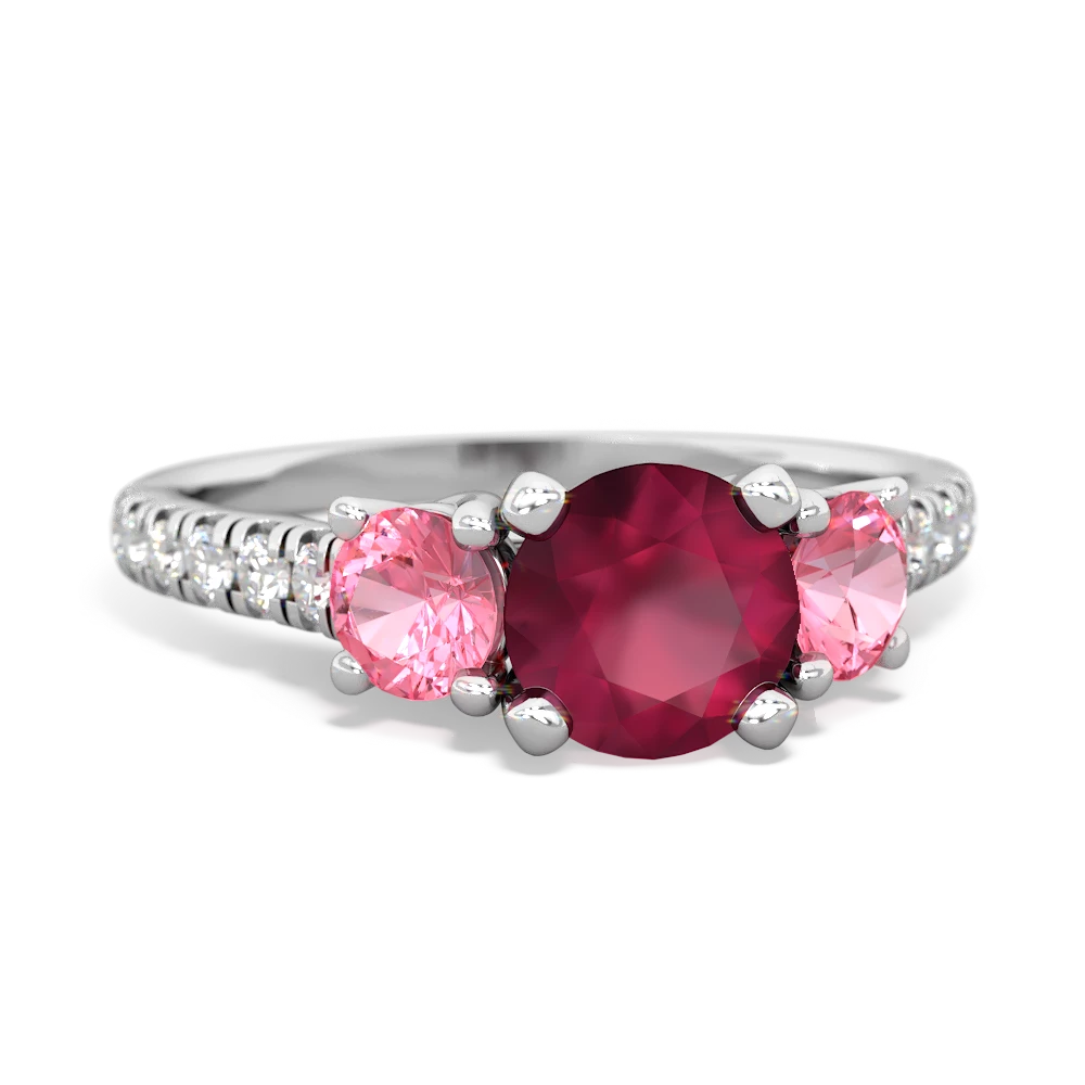 Ruby Pave Trellis 14K White Gold ring R5500