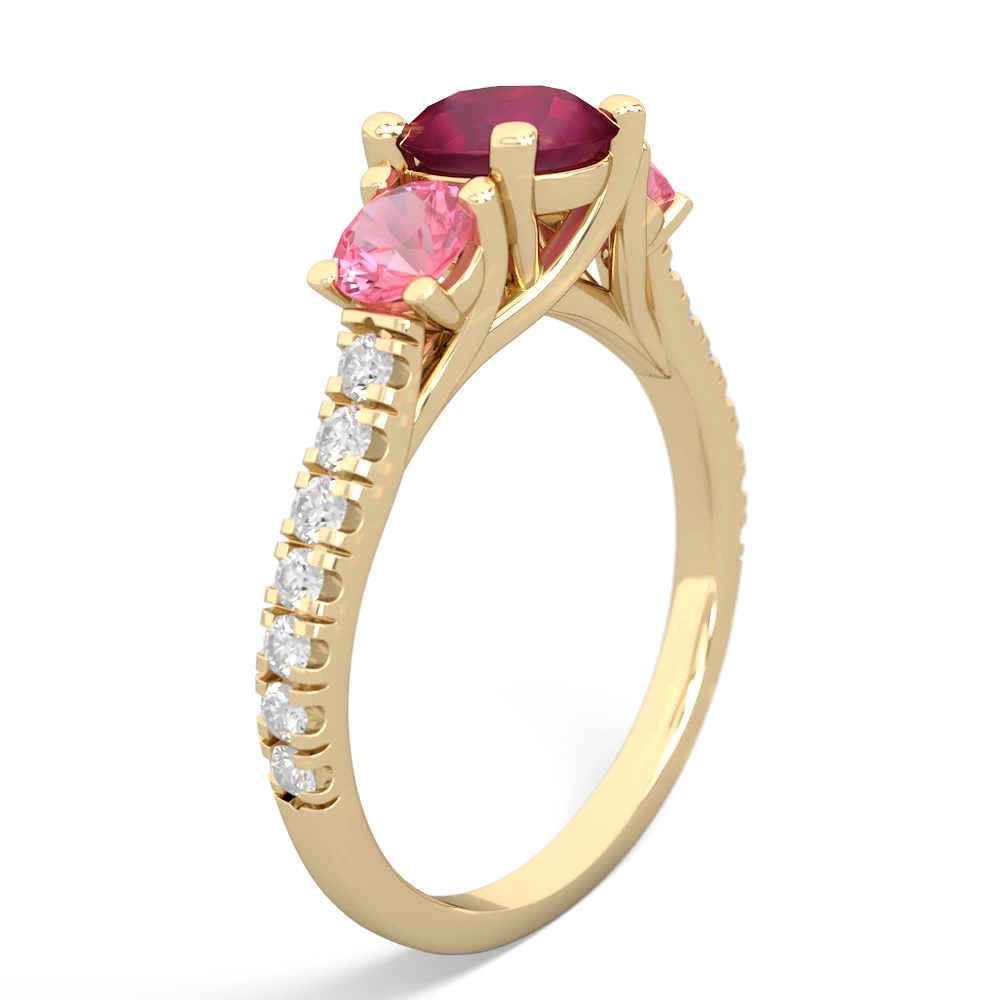 Ruby Pave Trellis 14K Yellow Gold ring R5500