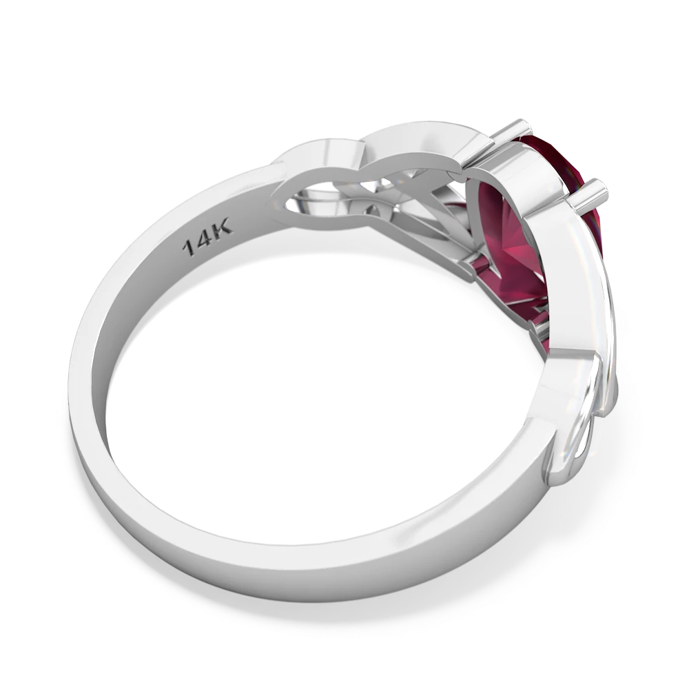 Ruby Celtic Trinity Knot 14K White Gold ring R2389