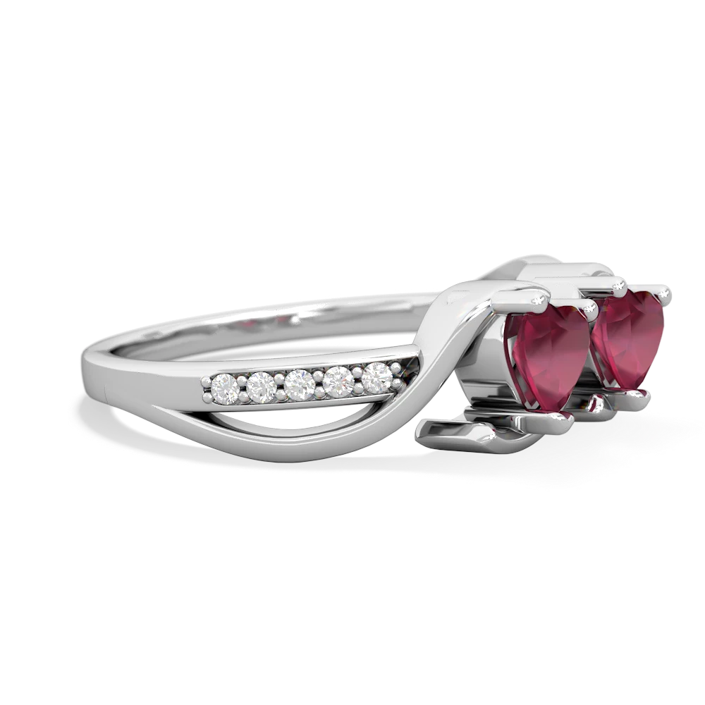 Ruby Side By Side 14K White Gold ring R3090