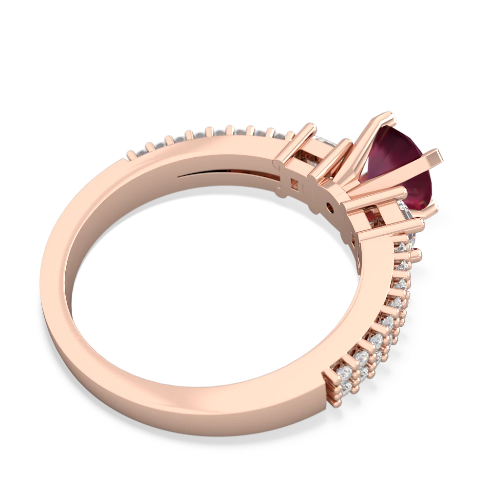 Ruby Classic 6Mm Round Engagement 14K Rose Gold ring R26436RD