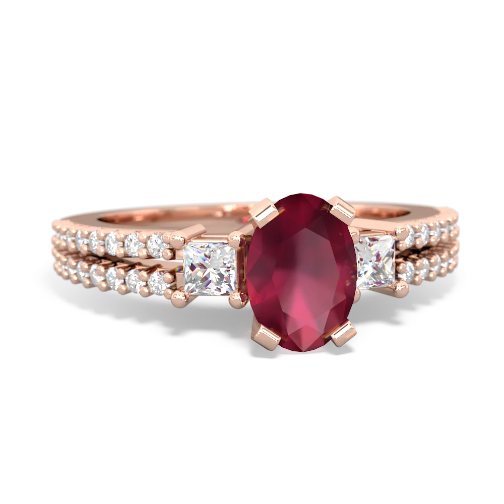 Ruby Classic 7X5mm Oval Engagement 14K Rose Gold ring R26437VL