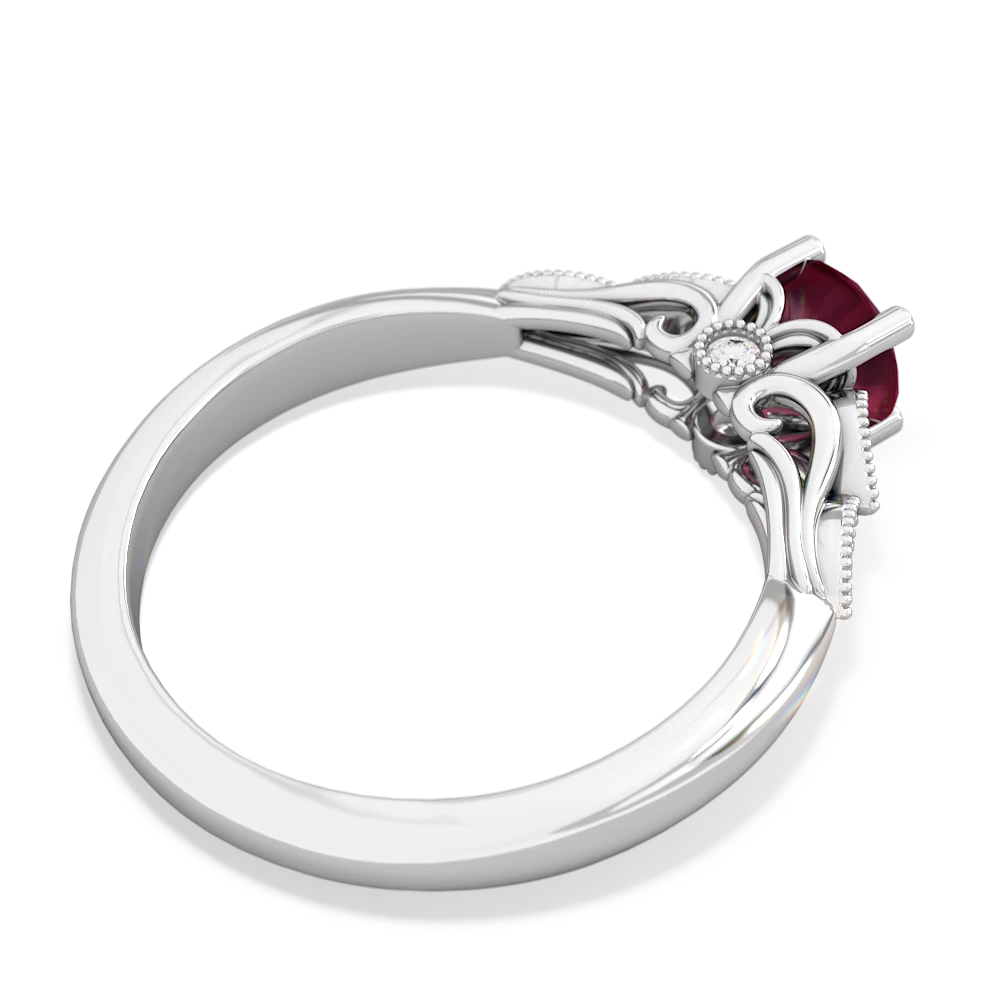 Ruby Antique Elegance 14K White Gold ring R3100